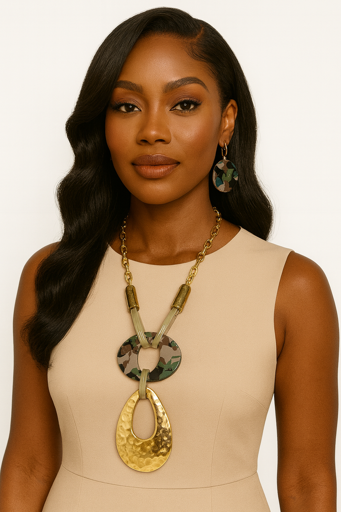 Camo Cutie- Camouflage Fashion Necklace Set