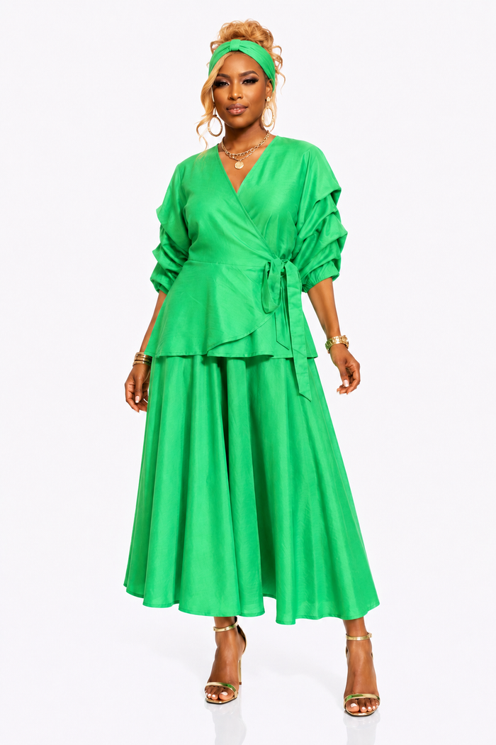 Still Standing- Green Fashion Skirt Set