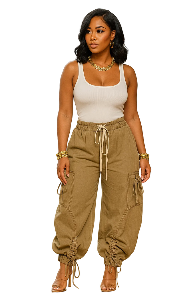 Get Loosed- Flowing Denim Drawstring Pant