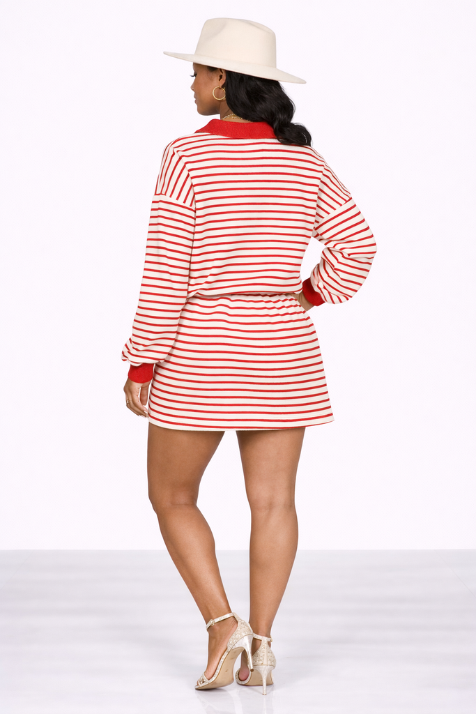 On The Go- Stripe  Skort Set