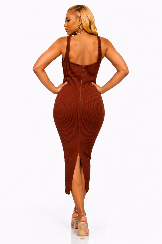 Get Body- Brown Bandage Dress