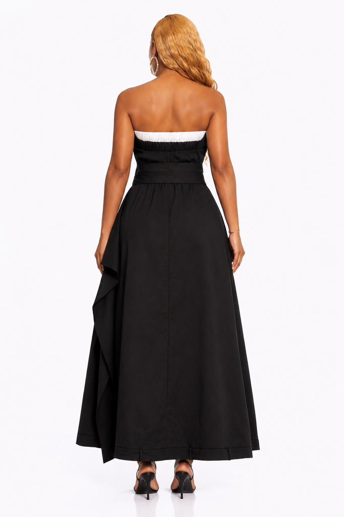 In the Trench- Strapless Trench Maxi Dress