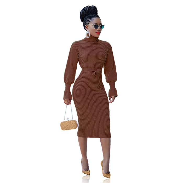 Don't Sweat It - Chocolate Brown Sweater Dress