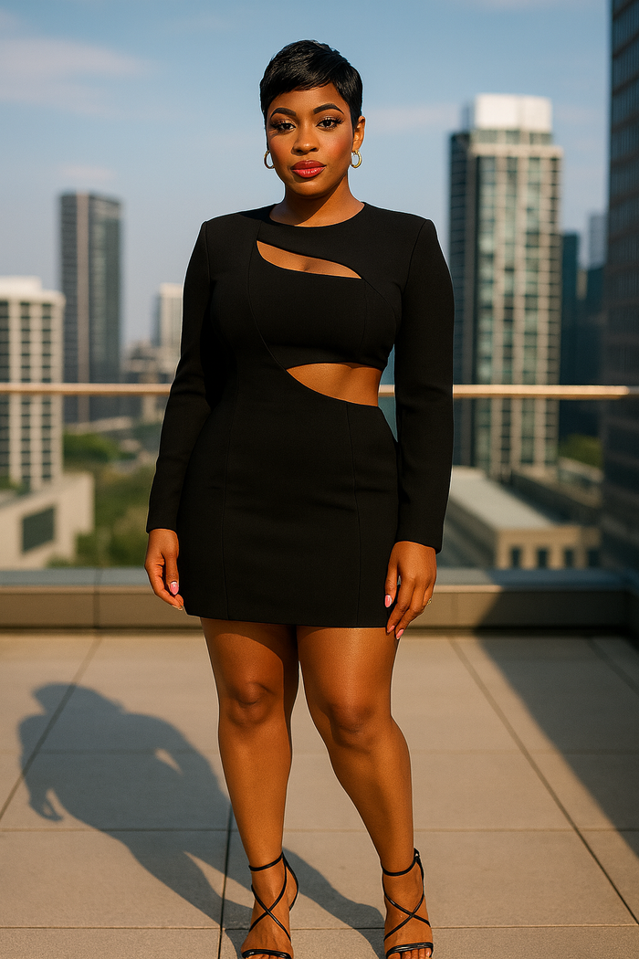 Showtime- Fashion Dress with side Cutouts