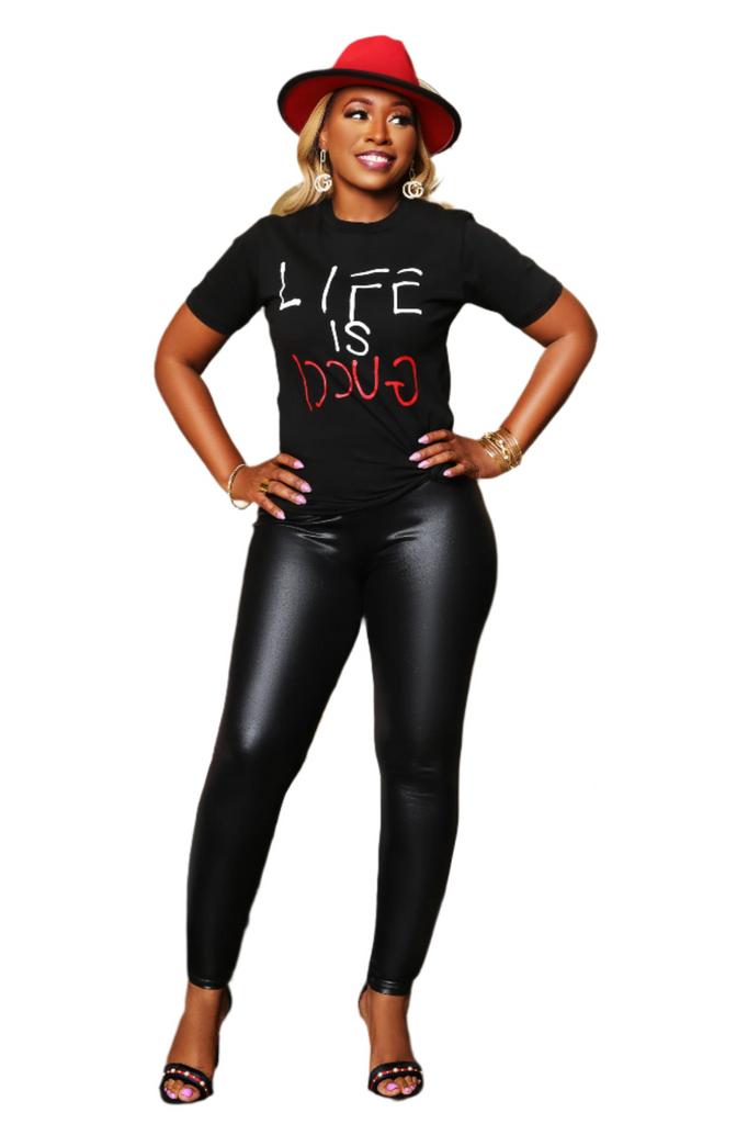 Life Is Grand- Black Fashion T-Shirt