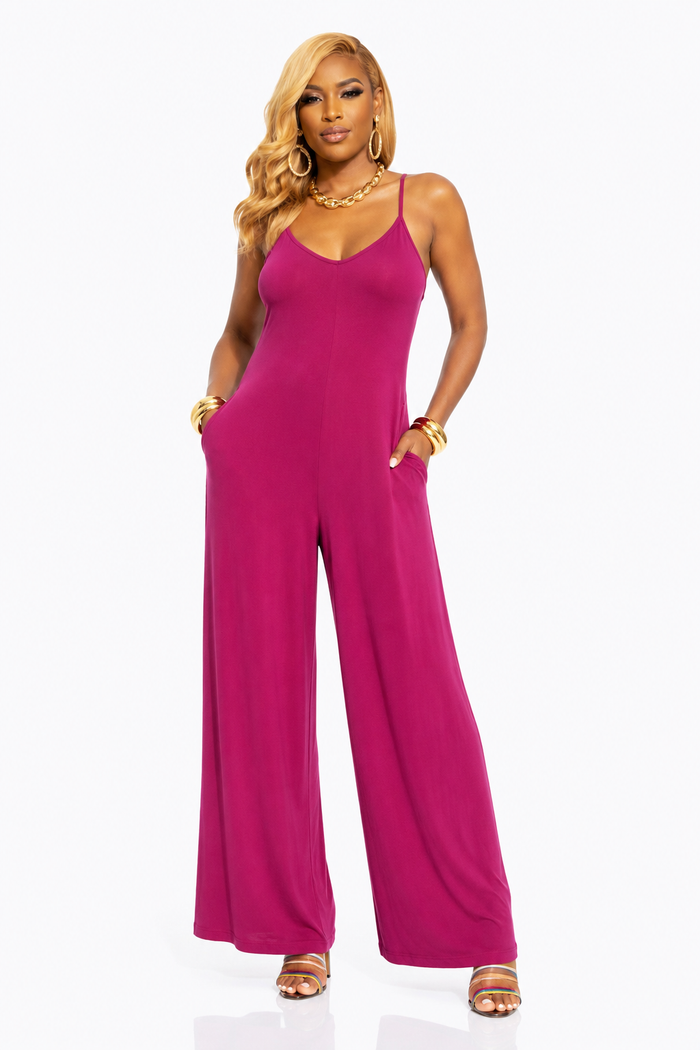 Vibing- Loose Fit Strapless Jumpsuit