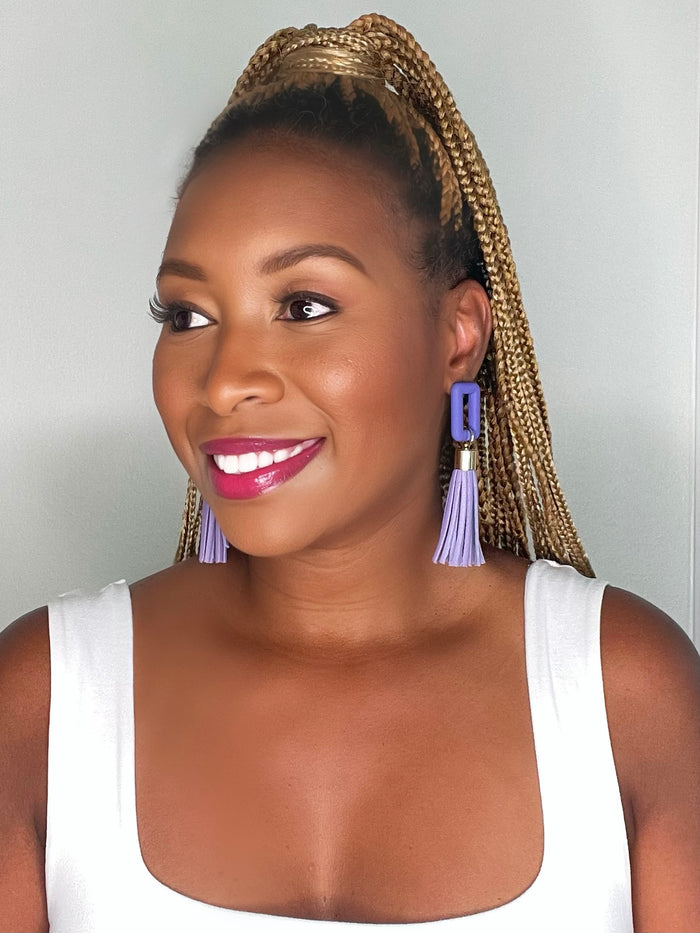 Fringe Party- Purple Fashion Earrings