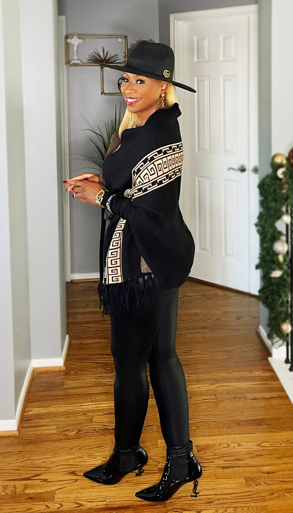Bold and empowering fashion shawl with statement style – designed for the go-getter who wears confidence with every layer.