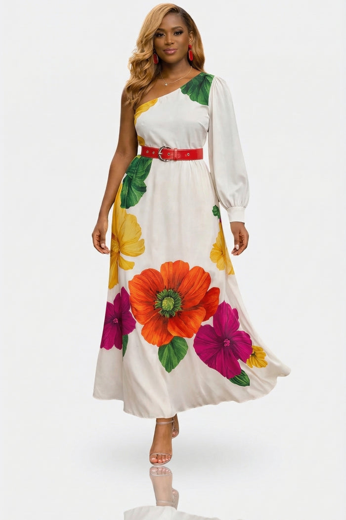 Festive Flow- Floral Fashion Maxi Dress