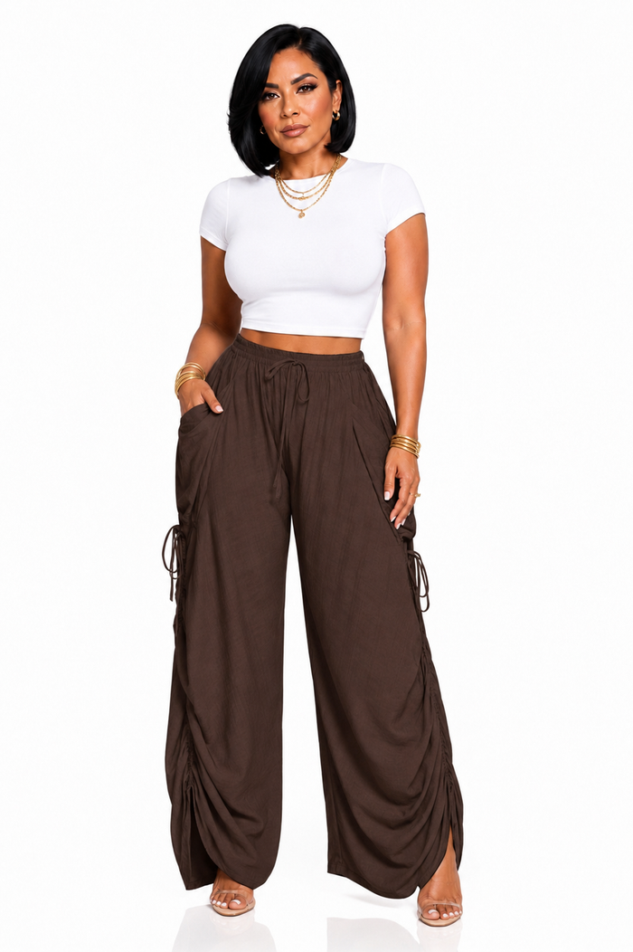 Breezy Love- Brown Harem Style Pant