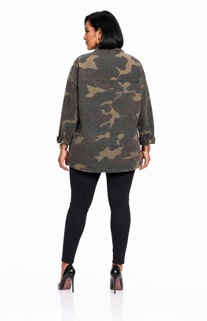 Stay Ready- Camouflage Denim Jacket