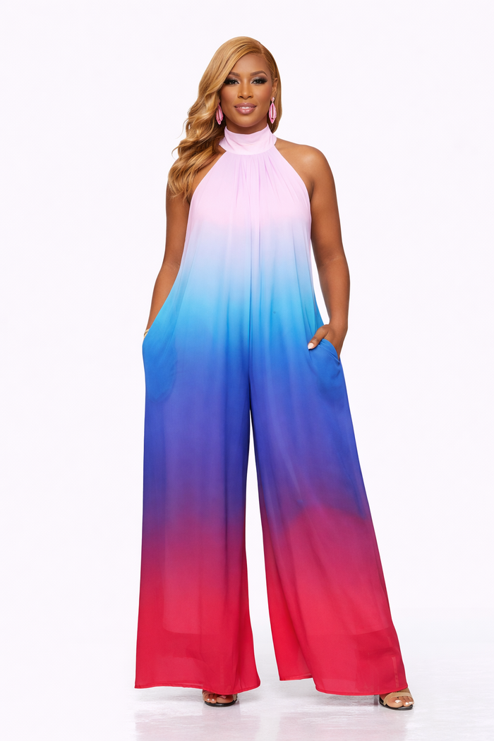 Spellbound- Multicolored Loose Fit, Wide Leg Jumpsuit