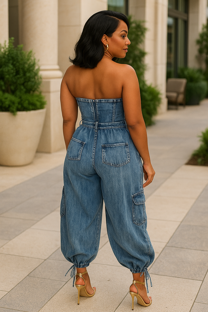 Spotlight - Strapless Denim Jumpsuit