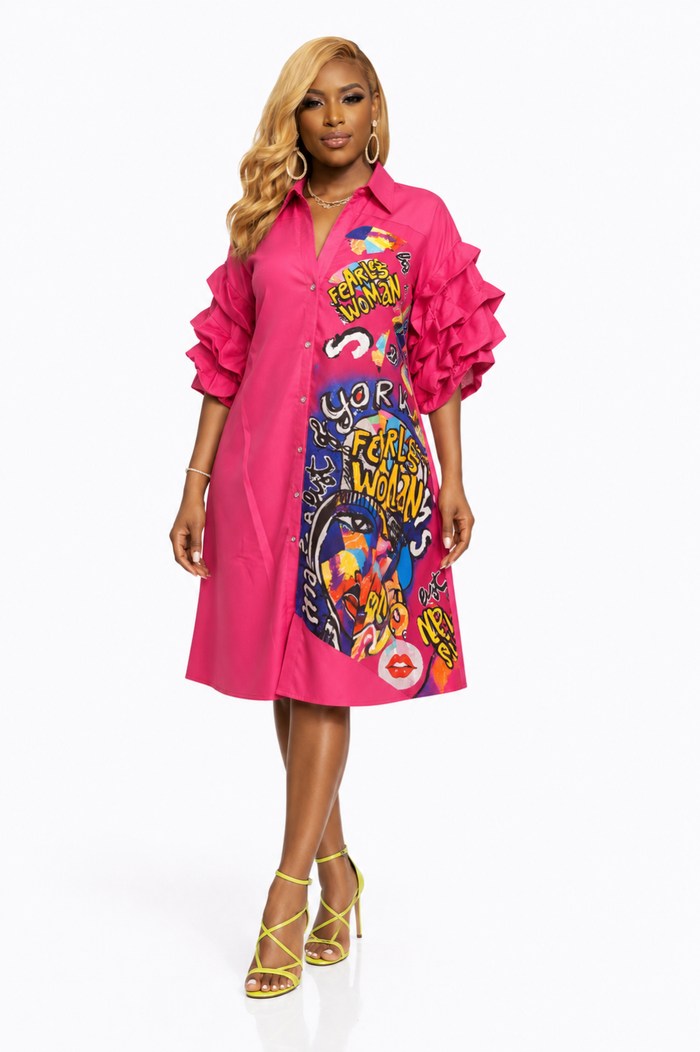 I am Fearless- Graphic Fashion Dress