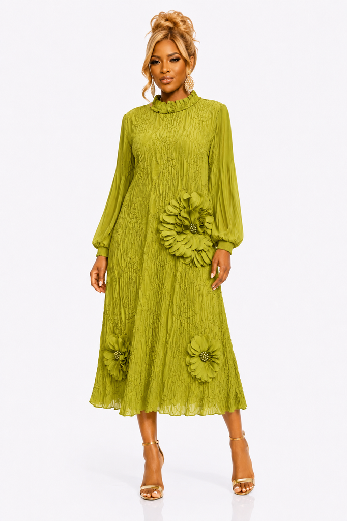 Lady Luxe- Lightweight Olive Fashion Dress