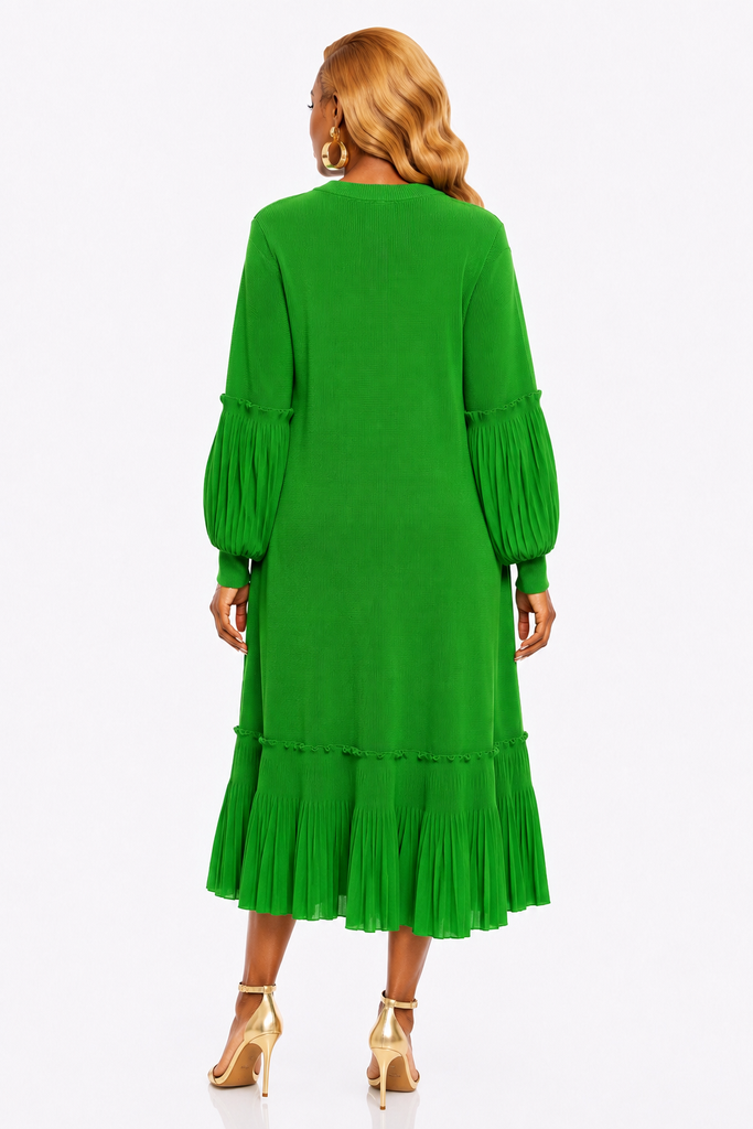 Vibe Ready- Loose Fit  Green Fashion Dress