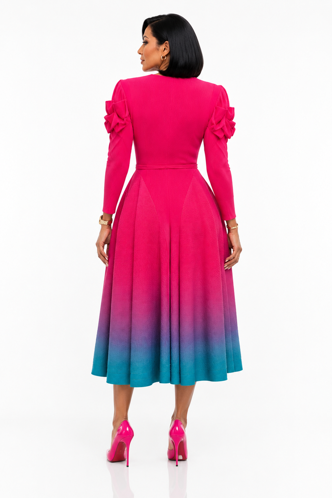 Full Bloom-Ombre Dress