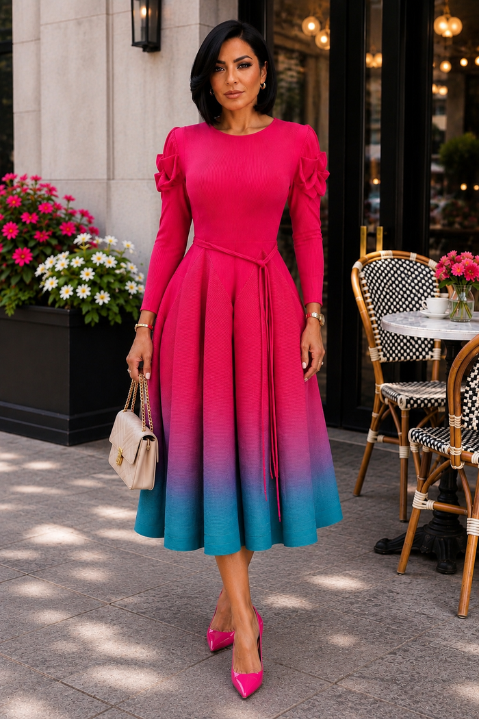 Full Bloom-Ombre Dress