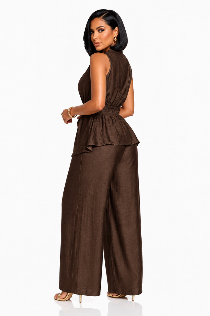Jazzed Style- Dark brown pant set