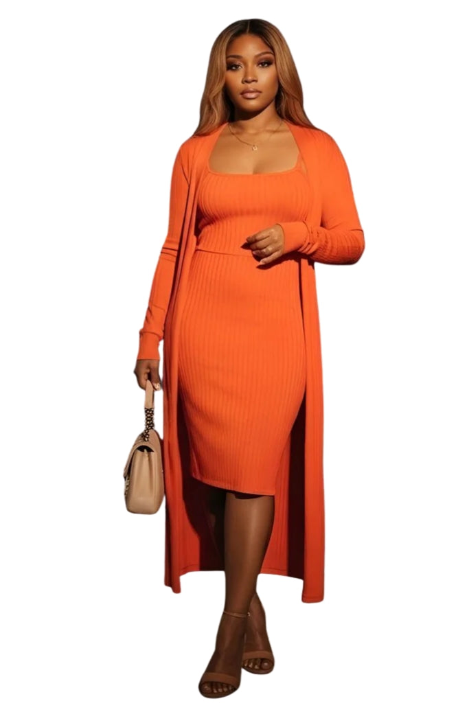 Style Love- Matching Cardigan & Bodycon Dress Set