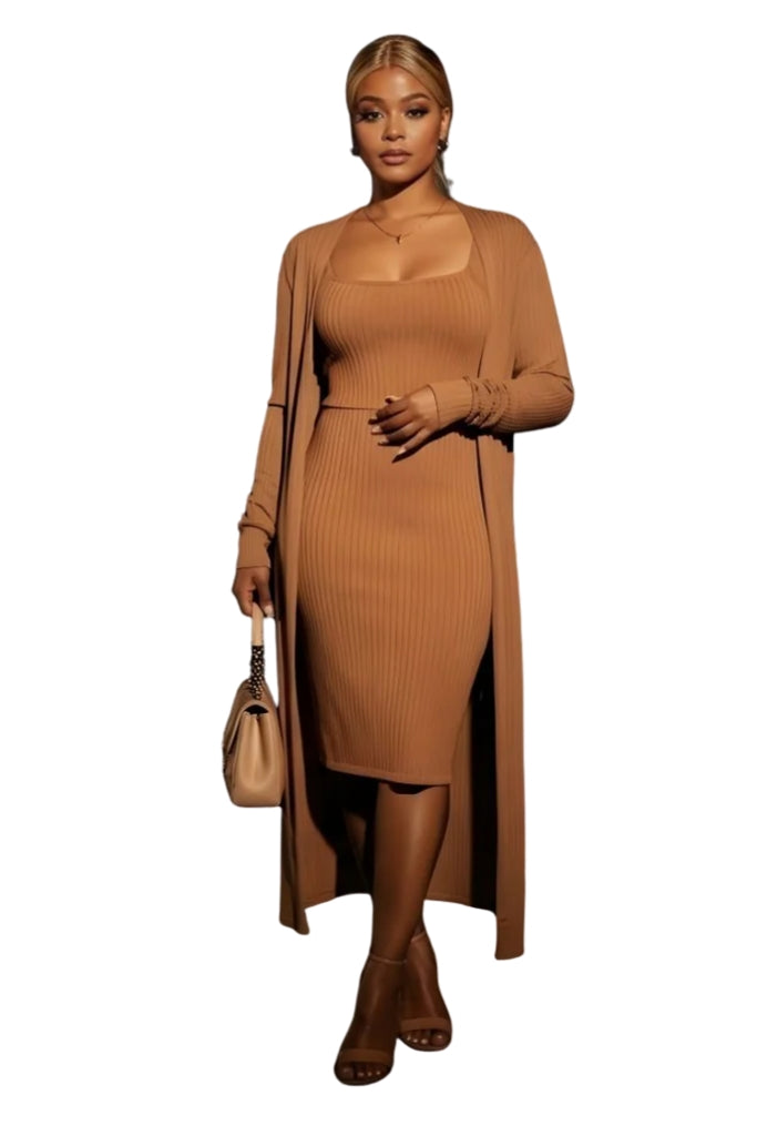 Style Love- Matching Cardigan & Bodycon Dress Set 2