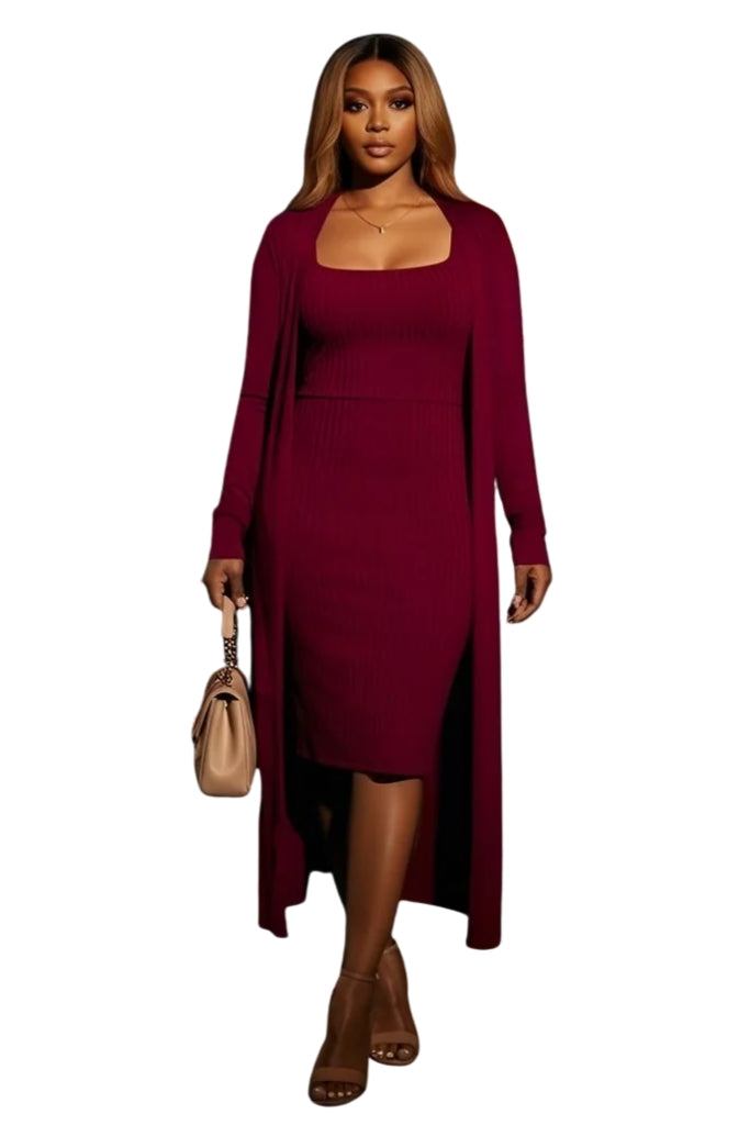 Style Love- Matching Cardigan & Bodycon Dress Set 4