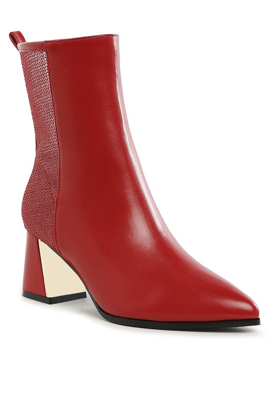 Ruby Red- Pointy Ankle Boots
