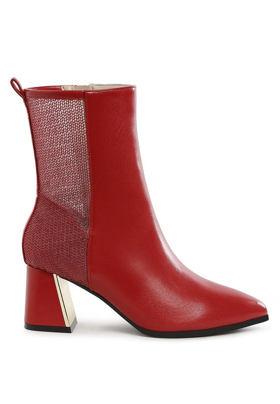 Ruby Red- Pointy Ankle Boots