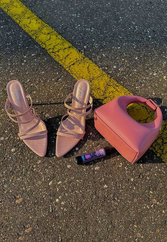 Style Lite- Croc Print High Heeled Sandals