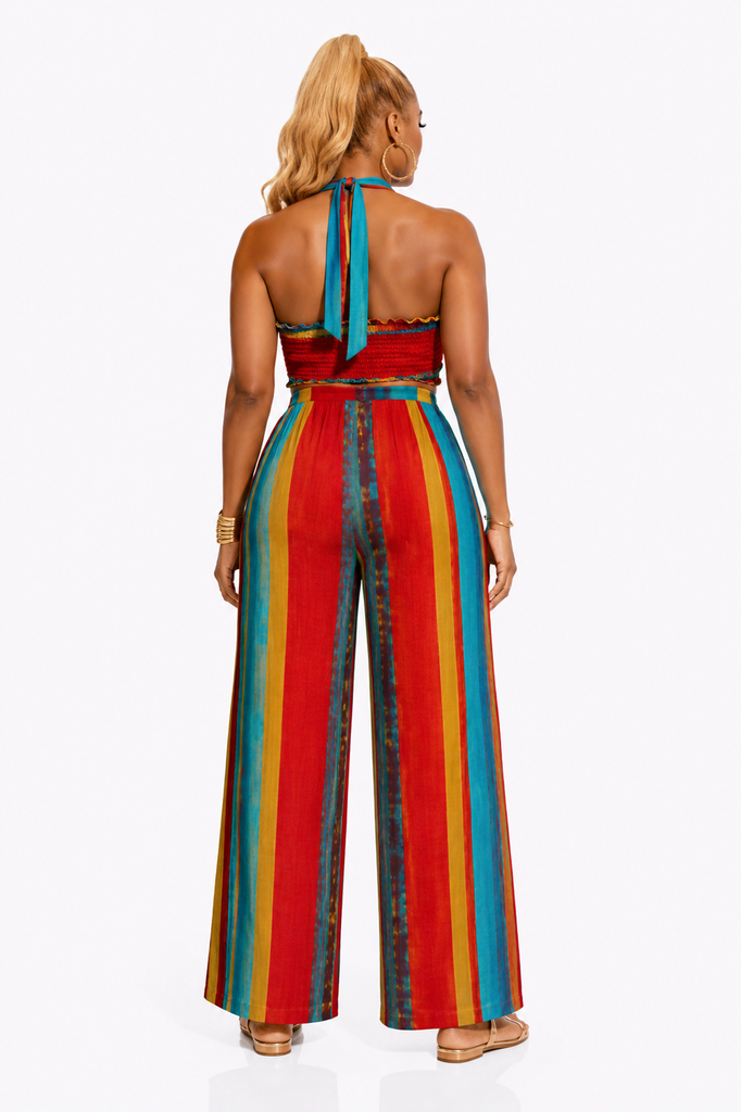 Santorini Sunset-Crop Pant Set