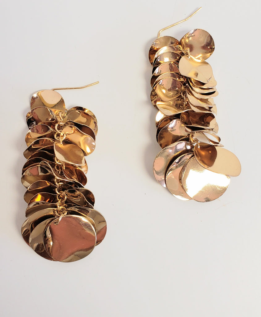 Gold hanging earrings - Luxe Shoe Boutique & Accessories