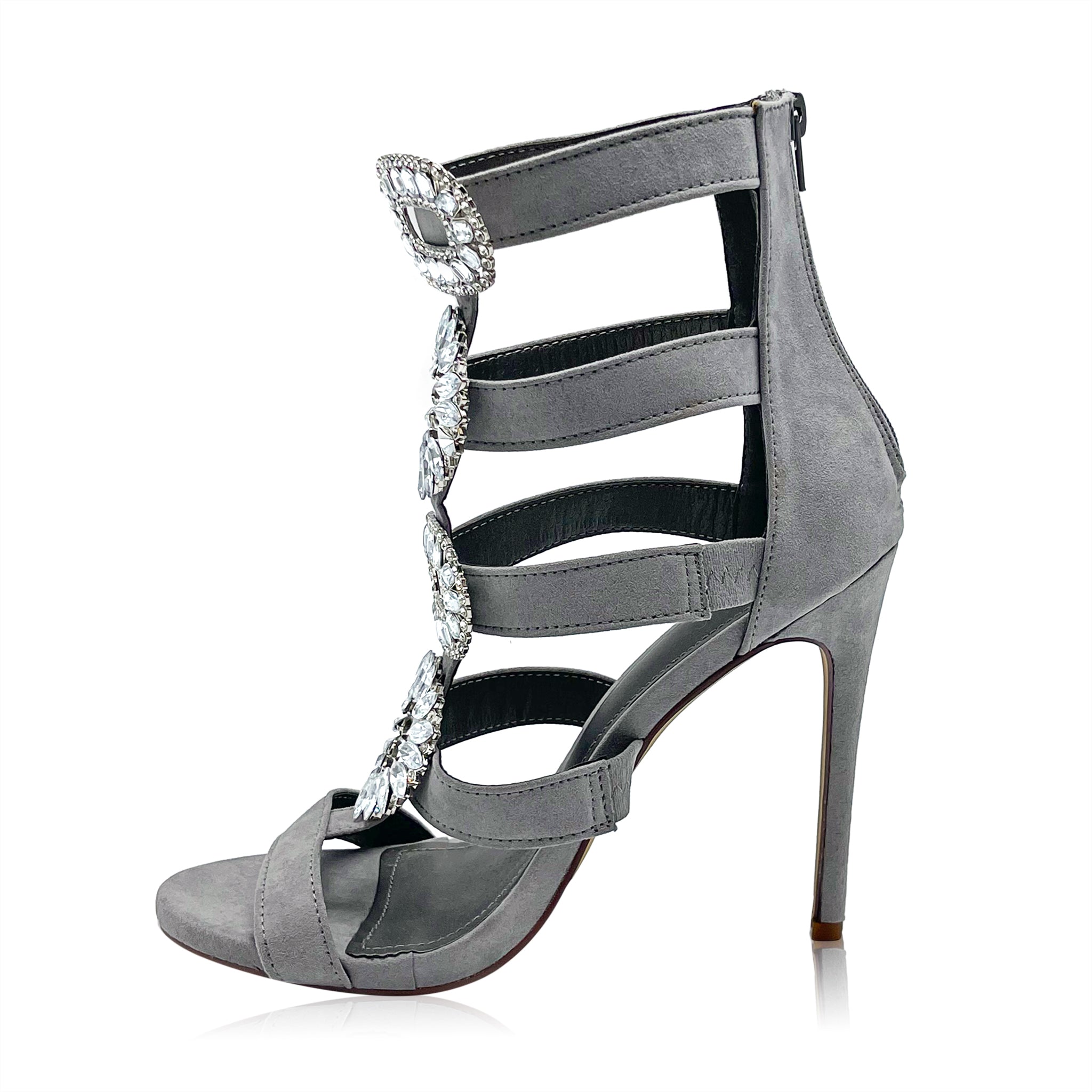 【ANTIGEL】新作★ハイウエストタイプ★PETILLE EN GLAM Party Ready- Grey Heel With Bling Accent – Luxe Clothing