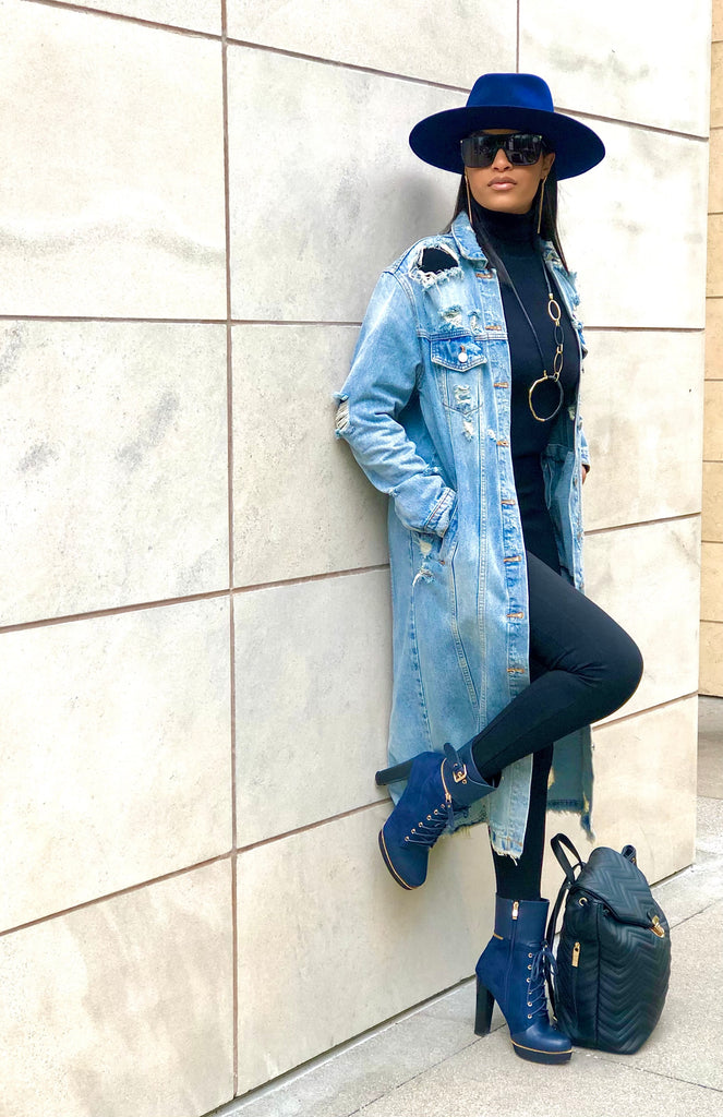 Stop the press- Denim trench jacket - Luxe Clothing Boutique & Accessories