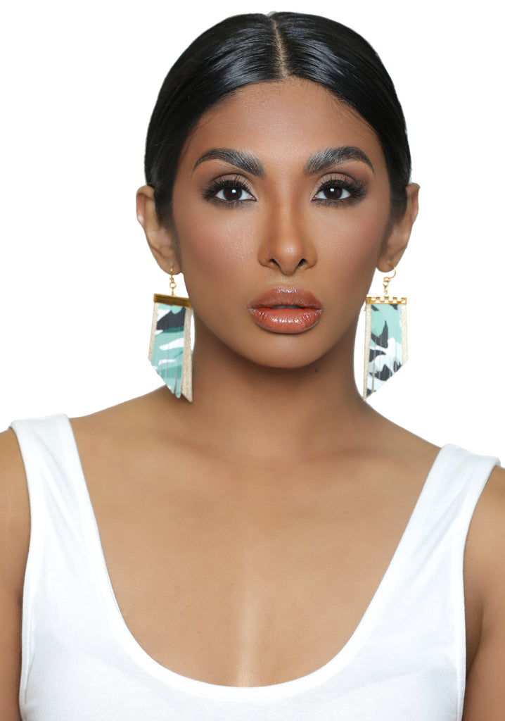 Camouflage Fringe Earrings - Luxe Clothing Boutique & Accessories