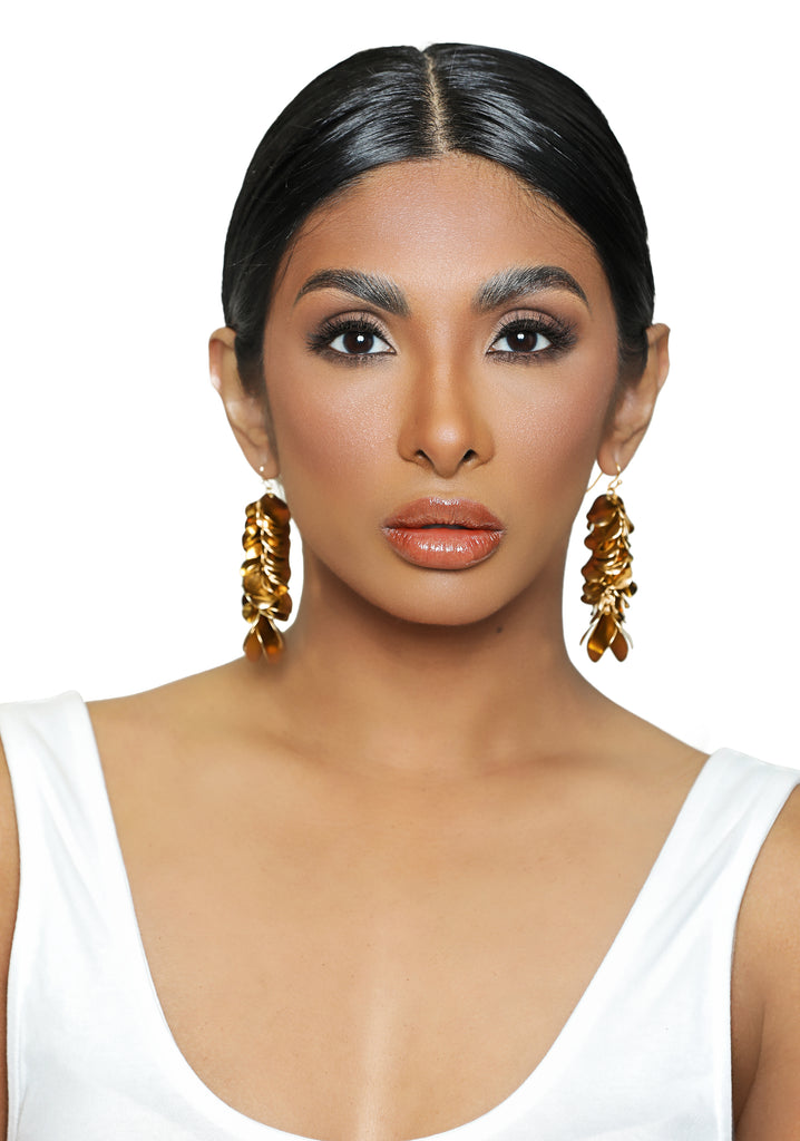 Hang Tight- Cluster Gold Earrings - Luxe Clothing Boutique & Accessories