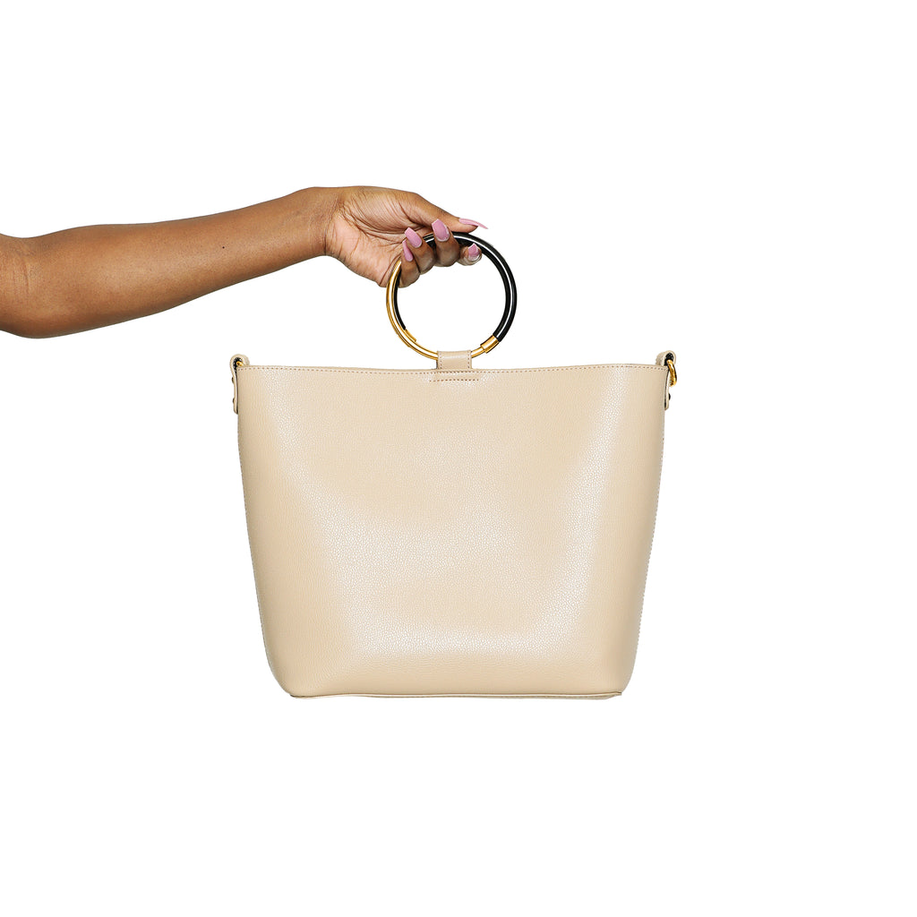 Double Ring Top Handle Handbag - Luxe Clothing Boutique & Accessories