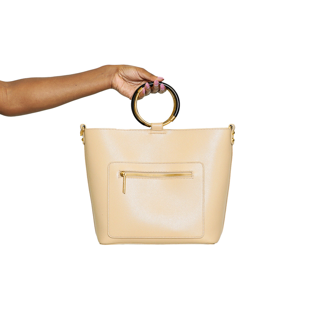 Double Ring Top Handle Handbag - Luxe Clothing Boutique & Accessories