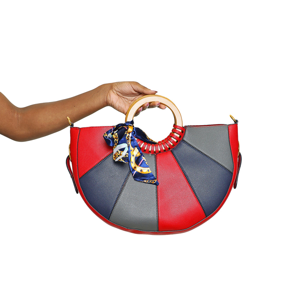 Red color block handbag - Luxe Clothing Boutique & Accessories