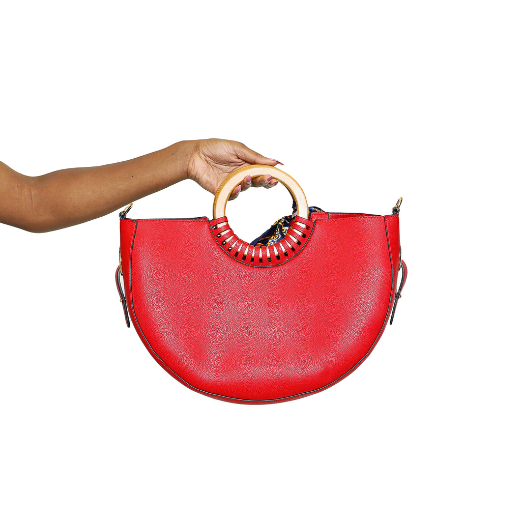 Red color block handbag - Luxe Clothing Boutique & Accessories