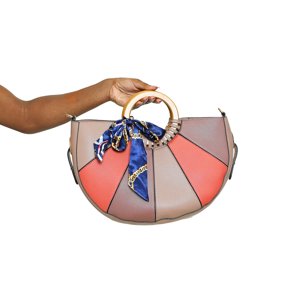 Mauve colorblock handbag - Luxe Clothing Boutique & Accessories