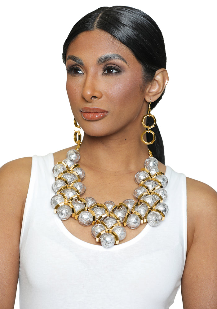 Stop and stare silver and gold necklace set - Luxe Clothing Boutique & Accessories