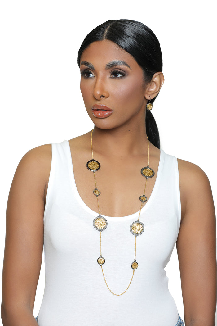 Just having fun- Gold design necklace set - Luxe Clothing Boutique & Accessories