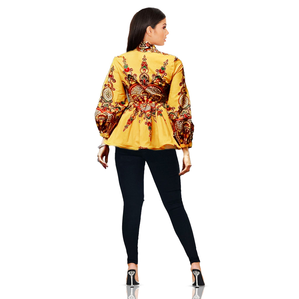 Mustard peplum top - Luxe Clothing Boutique & Accessories