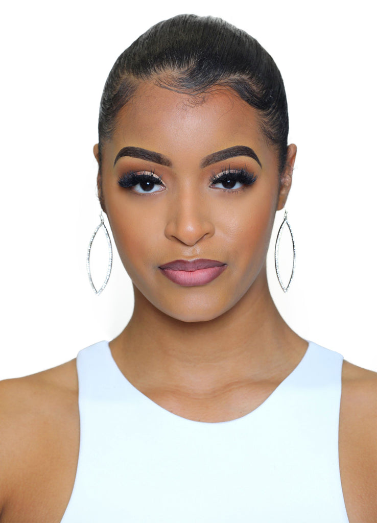 Rhinestone oval earrings - Luxe Clothing Boutique & Accessories