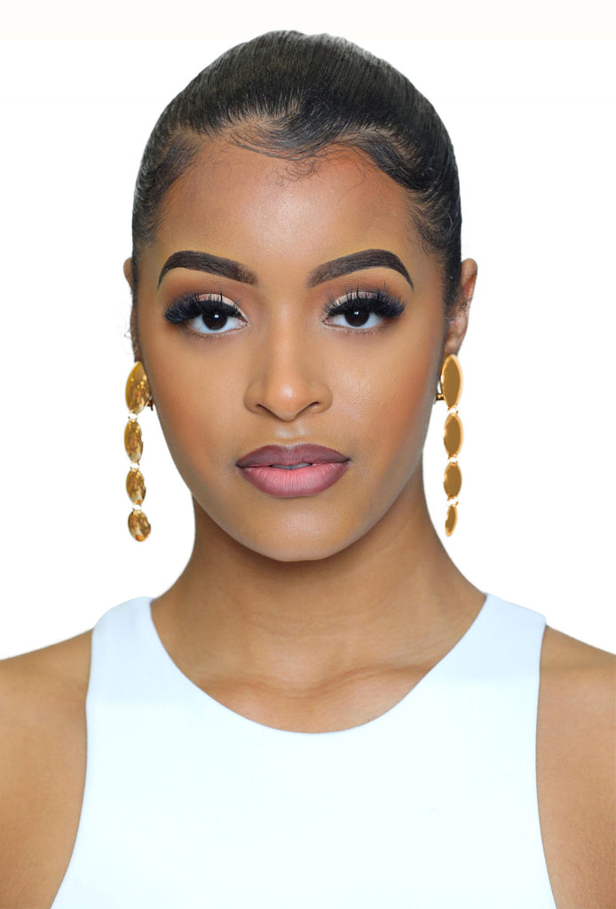 Gold circle clip on earrings - Luxe Clothing Boutique & Accessories