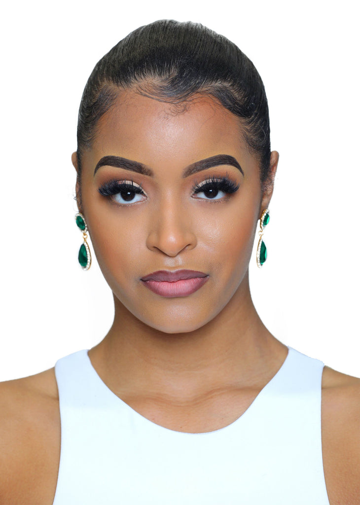 Belle Status- Green bling earrings - Luxe Clothing Boutique & Accessories
