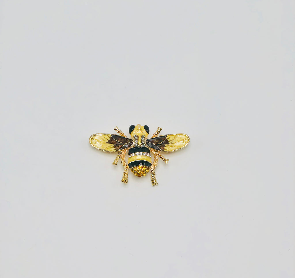 Yellow bumble bee broach