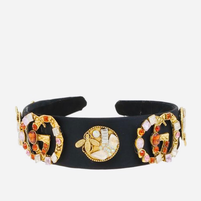 Lady Luxe-Black Fashion Headband with Bling Accents - Luxe Clothing Boutique & Accessories