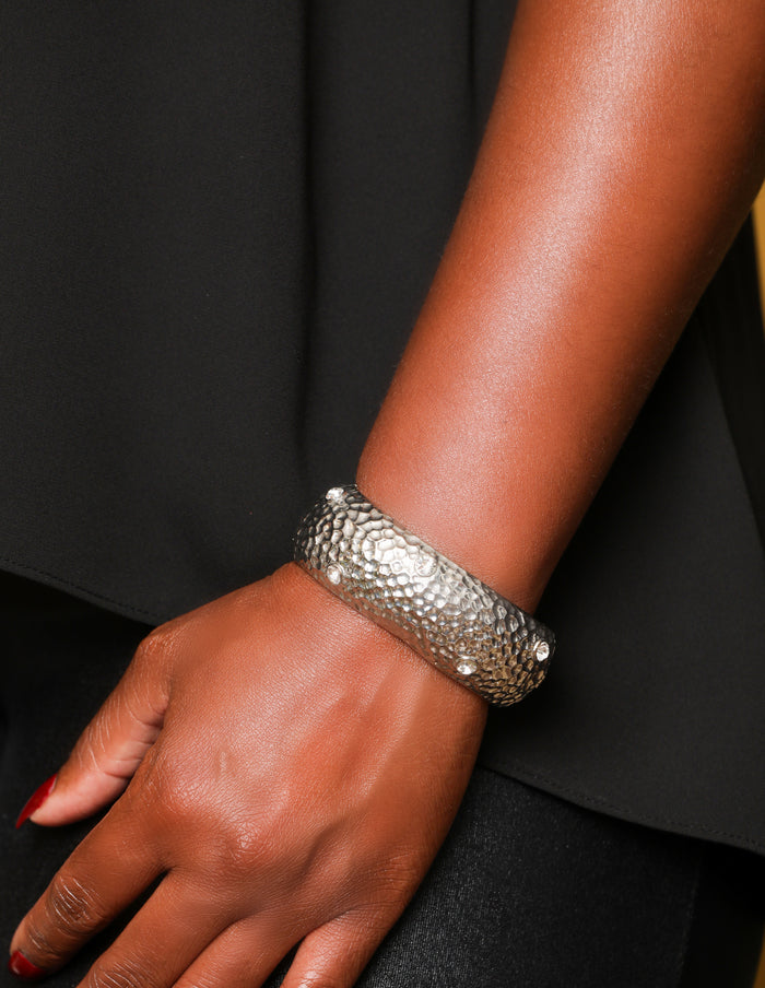 Power Play- Silver Cuff Bracelet - Luxe Clothing Boutique & Accessories
