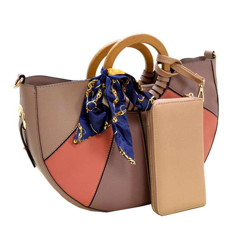 Mauve colorblock handbag - Luxe Shoe Boutique & Accessories